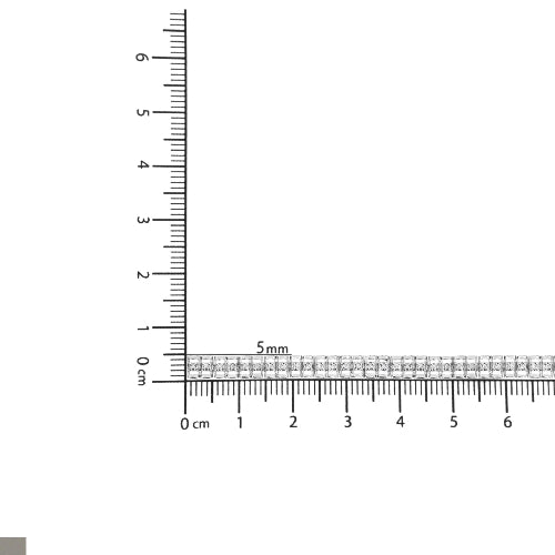 Close-up of a ruler with millimeter markings on a white background