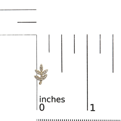 10K Yellow Gold 1/10 Cttw Diamond Accented Leaf and Branch Stud Earrings (H-I Color, I1-I2 Clarity) - Bijoux-NYC Direct