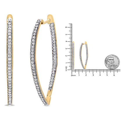 10k Yellow Gold Round Cut Diamond Earrings (1 cttw, I-J Color, I2-I3 Clarity) - Bijoux-NYC Direct