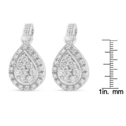 10k White Gold Round Cut Diamond Earrings (0.75 cttw, H-I Color, I1-I2 Clarity) - Bijoux-NYC Direct