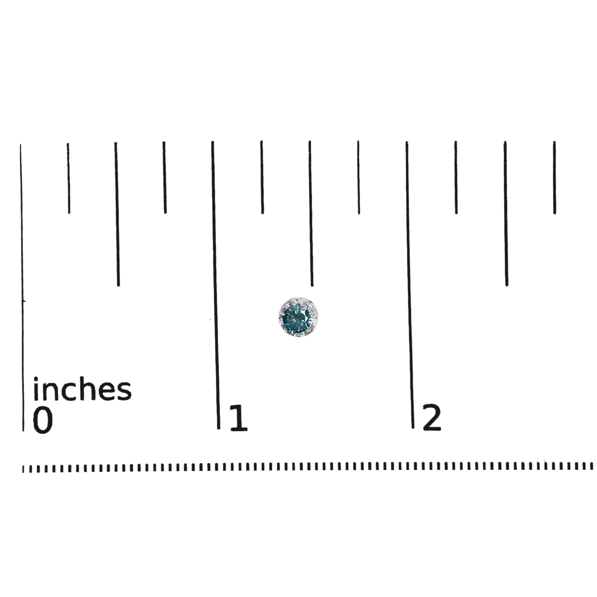 Measurement scale with a diamond at 1 inch