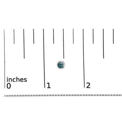14K White Gold 1/2 cttw White and Treated Blue Round Diamond Earrings (I-J I2-I3) - Bijoux-NYC Direct