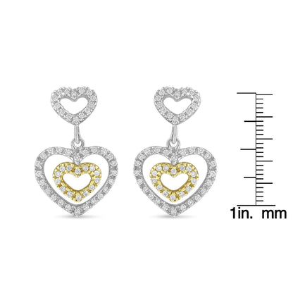 14K Two Toned 1/2 cttw Round Cut Diamond Earrings (H-I, SI1-SI2) - Bijoux-NYC Direct