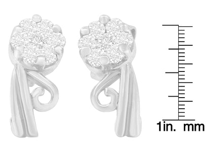 14K White Gold 1/2 cttw Round Cut Diamond Earrings (H-I, I1-I2) - Bijoux-NYC Direct