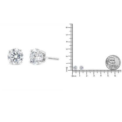 14K White Gold 1 1/2 Cttw Lab Grown Diamond Solitaire Stud Earrings with Screwbacks (F-G Color, VS2-SI1 Clarity) - Bijoux-NYC Direct