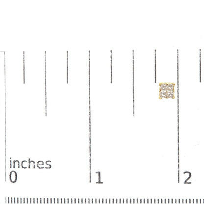 14K Yellow Gold 3/4 Cttw Invisible Set Princess-Cut Diamond 4 Stone Square Stud Earrings (J-K Color, SI2-I1 Clarity) - Bijoux-NYC Direct