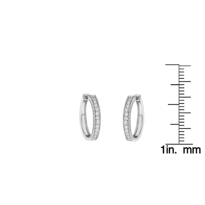 10KT White Gold Diamond Hoop Earring (1.00 cttw, H-I Color, I1-I2 Clarity) - Bijoux-NYC Direct