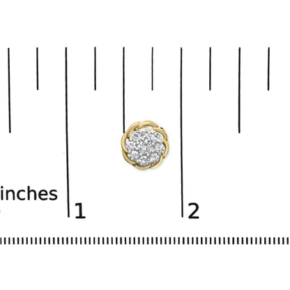 10K Yellow Gold Plated .925 Sterling Silver 1/2 Cttw Diamond Cluster Stud Earrings (J-K Color, I2-I3 Clarity) - Bijoux-NYC Direct