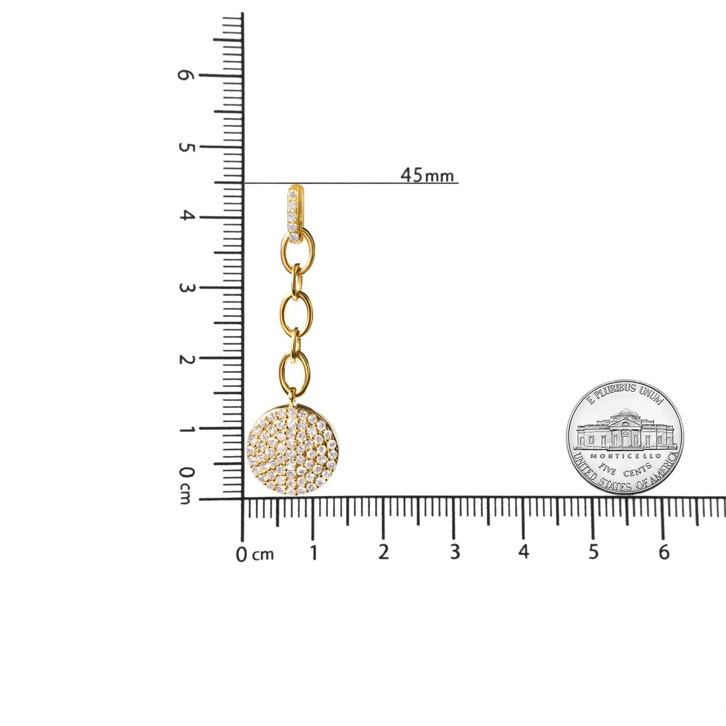 14K Yellow Gold 1.0 Cttw Diamond Chain Cluster Dangle Chain Earrings (I-J Color, I1-I2 Clarity) - Bijoux-NYC Direct