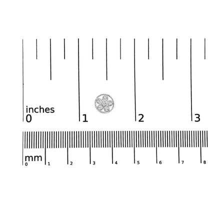 .925 Sterling Silver Diamond Accent Star and Wheel Milgrain Style Stud Earrings (I-J Color, I2-I3 Clarity) - Bijoux-NYC Direct