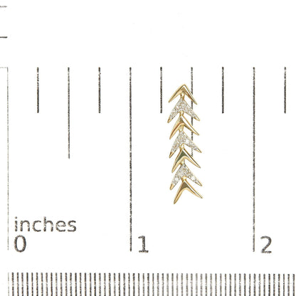 18K Yellow Gold Plated .925 Sterling Silver 1/5 Cttw Diamond Chevron Arrow Stud Earring (I-J Color, I2-I3 Clarity) - Bijoux-NYC Direct