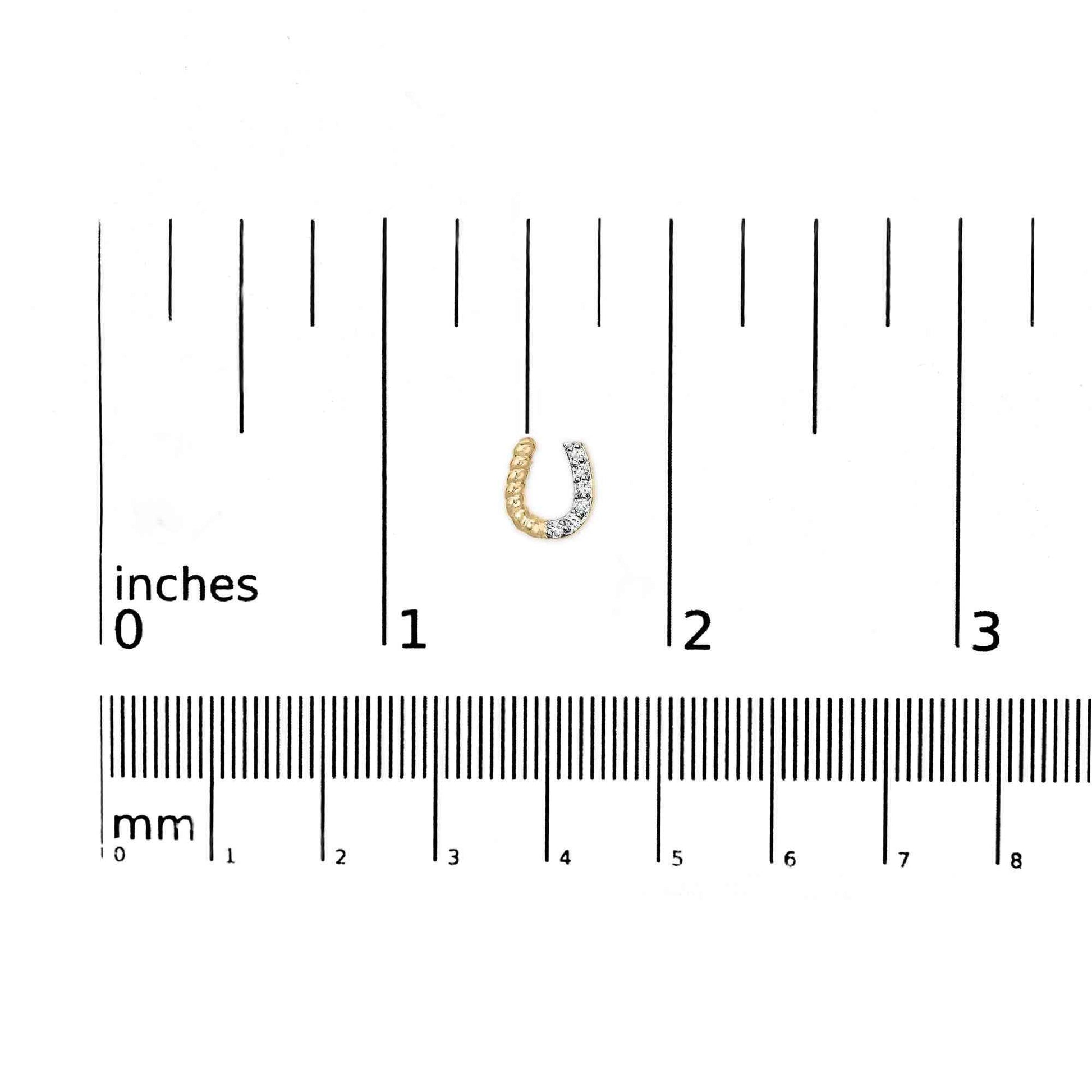 10K Yellow Gold 1/10 Cttw Braided Horseshoe Stud Earrings (H-I Color, SI1-SI2 Clarity) - Bijoux-NYC Direct