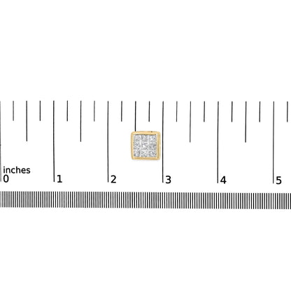14K Yellow Gold 1.0 Cttw Princess Cut Diamond Composite Stud Earrings with Screw Backs (J-K Color, SI1-SI2 Clarity) - Bijoux-NYC Direct