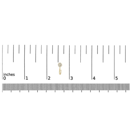 14K Yellow Gold Plated .925 Sterling Silver 1/10 Cttw Diamond Floral Cluster and Beaded Hoop Stud Earrings (H-I Color, I1-I2 Clarity) - Bijoux-NYC Direct