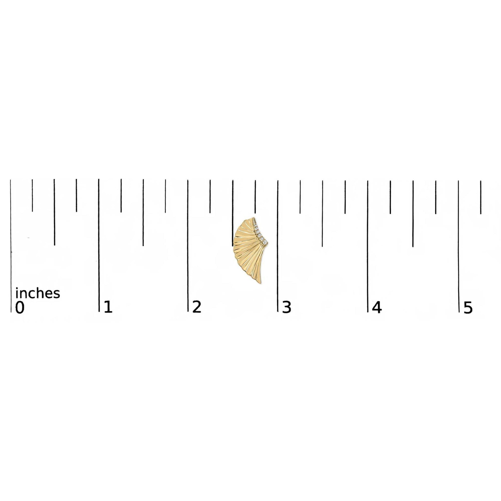 14K Yellow Gold Plated .925 Sterling Silver Diamond Accent Fan Wing Stud Earrings (H-I Color, I1-I2 Clarity) - Bijoux-NYC Direct