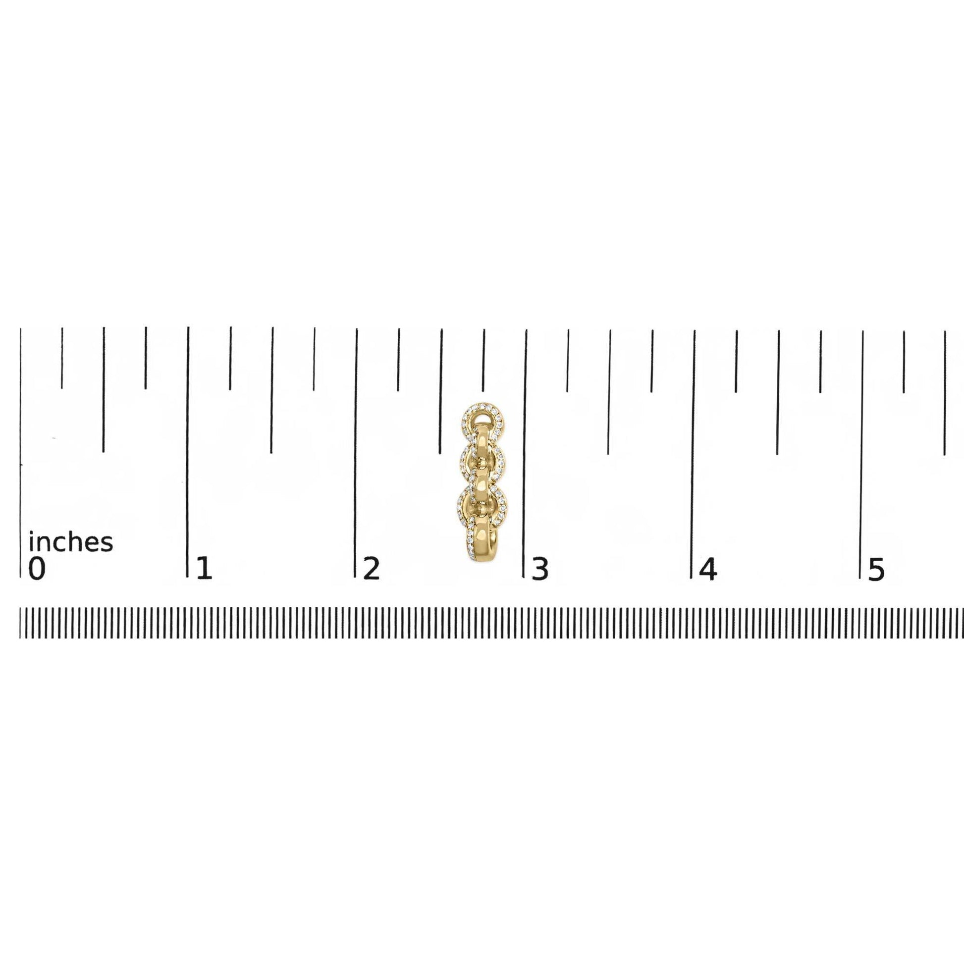14K Yellow Gold Plated .925 Sterling Silver 3/4 Cttw Diamond Chain Link Drop Earrings (H-I Color, I1-I2 Clarity) - Bijoux-NYC Direct