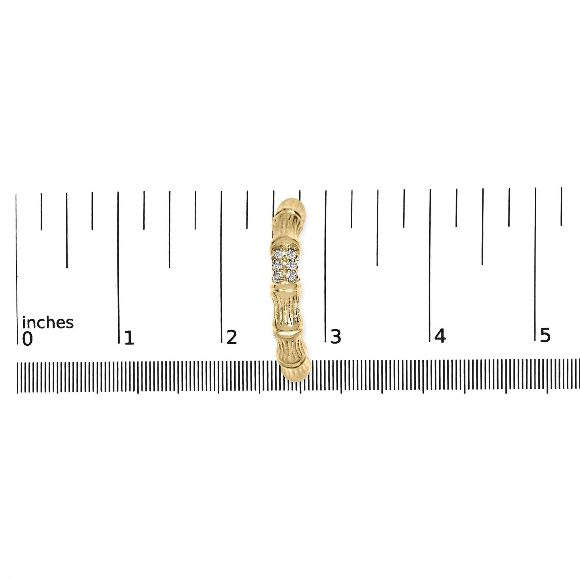 14K Yellow Gold Plated .925 Sterling Silver 1/6 Cttw Hammered J Hoop Earrings (H-I Color, I1-I2 Clarity) - Bijoux-NYC Direct