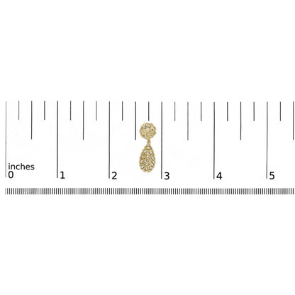 14K Yellow Gold Plated Sterling Silver 1/5 Cttw Diamond Teardrop Filigree Earrings (H-I Color, I1-I2 Clarity) - Bijoux-NYC Direct