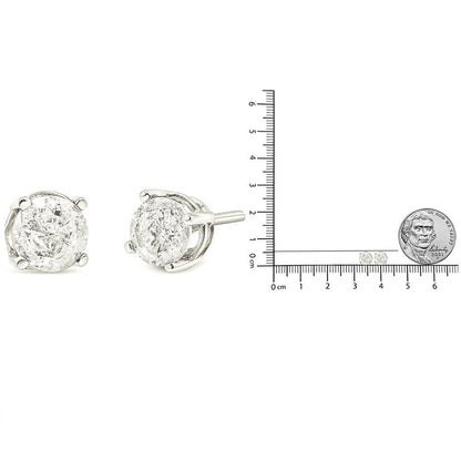 14K White Gold 3/4 Cttw Lab Grown Diamond 4-Prong Classic Stud Earrings (F-G Color, VS2-SI1 Clarity) - Bijoux-NYC Direct