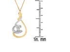 Espira 10K Two-Tone Yellow & White 1/6 Cttw Brilliant-Cut Diamond Layered Spiral 18" Pendant Necklace (H-I Color, I2-I3 Clarity)