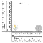 Jewelry pendant with measurement scale in millimeters and inches