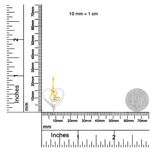 Jewelry pendant with measurement scale in millimeters and inches