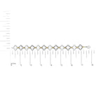 Jewelry chain with measurement scale on a white background