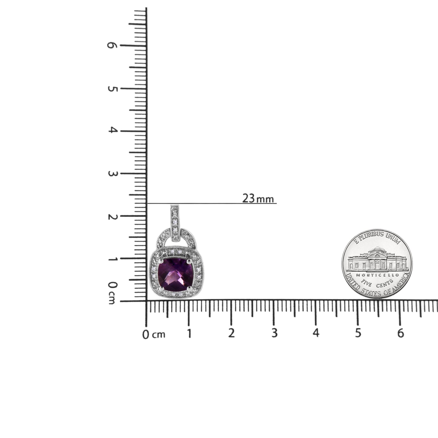 .925 Sterling Silver 8MM Natural Cushion Shaped Amethyst and Diamond Accent Halo with Push Back Dangle Earrings (I-J Color, I2-I3 Clarity) - Bijoux-NYC Direct