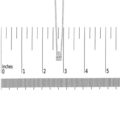 14K White Gold 1/2 Cttw Pear Shape Lab-Grown Diamond 3-Prong Solitaire Pendant Necklace 18 Inch (F-G Color, VS2-SI1 Clarity)