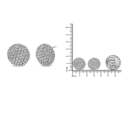 18K White Gold 3 1/2 Cttw Shared Prong Set Diamond Cluster Composite Disc Stud Earrings (F-G Color, VS1-VS2 Clarity) - Bijoux-NYC Direct