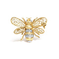 Diamond Accent Bumble Bee Brooch & Convertible Pendant in 14K Yellow Gold
