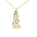 Diamond 3-Stone Swirl Drop Pendant Necklace in 10K Yellow Gold – 1/4 ct