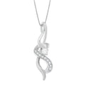 Round Diamond Swirl Pendant Necklace in 10K White Gold – 1/5 Cttw
