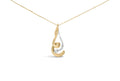 Round Diamond Swirl Pendant Necklace in 10K Two-Tone Gold – 1/10 Cttw