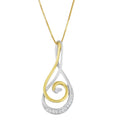Diamond Double Spiral Pendant Necklace in 10K Two-Tone Gold – 1/6 Cttw
