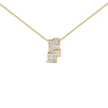 14K Yellow Gold 1 1/2 cttw Princess and Baguette Cut Diamond Geometric Pendant Necklace (H-I Color, VS1-VS2 Clarity)