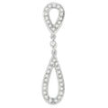 14 White Gold 1/4 cttw Round Cut Diamond Double Tear Drop Pendant Necklace (H-I, I2-I3)