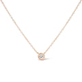 10K Rose Gold 1/5 Carat Round Brilliant-Cut Diamond Modern Bezel-Set Solitaire 16"-18" Pendant Necklace (H-I Color, SI2-I1 Clarity)
