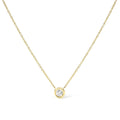 10K Yellow Gold 3/10 Carat Round Brilliant-Cut Diamond Modern Bezel-Set Solitaire 16"-18" Pendant Necklace (H-I Color, SI2-I1 Clarity)