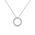 .925 Sterling Silver 1/4 Cttw Round-cut Diamond Open Circle Halo 18" Pendant Necklace (I-J Color, I2-I3 Clarity)
