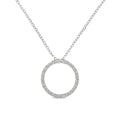 .925 Sterling Silver 1/3 Cttw Round-cut Diamond Open Circle Halo 18" Pendant Necklace (I-J Color, I2-I3 Clarity)