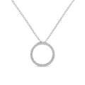 .925 Sterling Silver 1/3 Cttw Round-Cut Diamond Open Circle Halo 18" Pendant Necklace (I-J Color, I2-I3 Clarity)