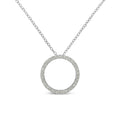 .925 Sterling Silver 3/4 Cttw Round-Cut Diamond Open Circle Halo 18" Pendant Necklace (I-J Color, I3 Clarity)