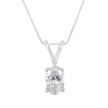 IGI Certified 10KT White Gold Diamond Oval Pendant Necklace (1/3 cttw, H-I Color, SI1-SI2 Clarity)