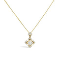 Princess Cut Diamond Geometric Halo Pendant Necklace in 10K Yellow Gold – 3/8 Cttw