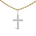 Diamond Circle Link Cross Pendant in 10K Yellow Gold – 5/8 Cttw (No Chain)