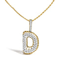 Diamond Letter D Initial Pendant Necklace in 10K Yellow Gold – 1 1/5 Cttw