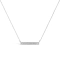 Diamond Milgrain Bar Pendant Necklace in Rhodium-Plated Sterling Silver