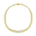 10K Yellow Gold 4 cttw Brilliant Round-Cut Diamond Graduating Riviera Statement Necklace (H-I Color, I2-I3 Clarity)