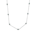Sterling Silver Treated Diamond By Yard Necklace (3/4 cttw, Blue Color, I2-I3 Clarity)